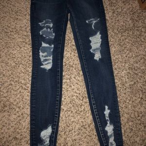 American eagle super high wasted ripped jeans